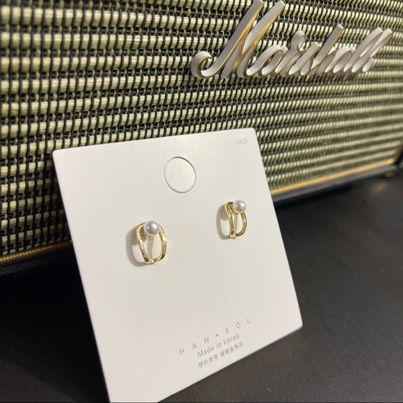 Gold pearl earrings - Picture 5 of 8